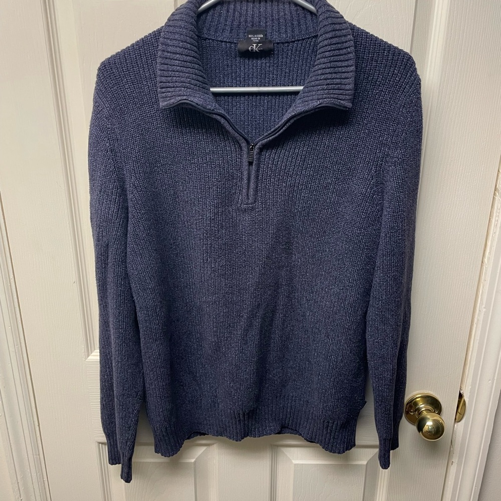 Calvin Klein Blue Zip Up Sweater